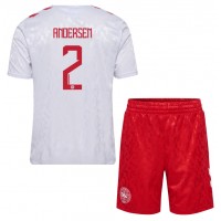 Camiseta Dinamarca Joachim Andersen #2 Visitante Equipación para niños Eurocopa 2024 manga corta (+ pantalones cortos)